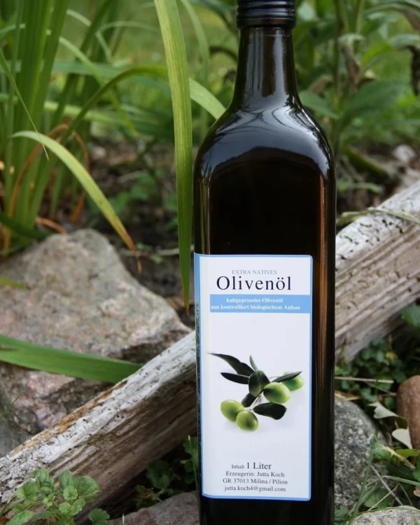 Bio-Ölivenöl vom Pilion in der 1l-Flasche