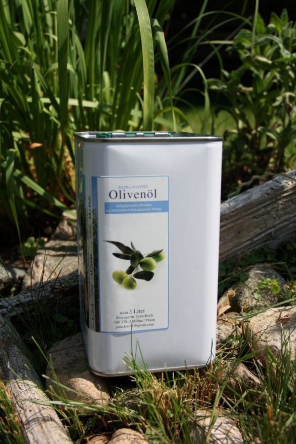 Bio-Olivenöl vom Pilion im Drei-Liter-Kanister